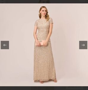 NWT Adrianna Papell Scoop Back Sequin Gown